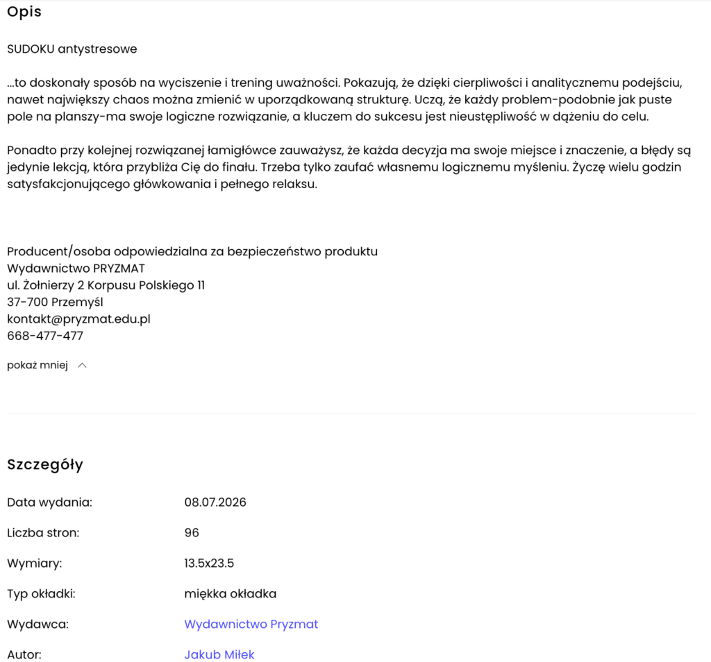 2. przykład opisu produktu w sklepie A
